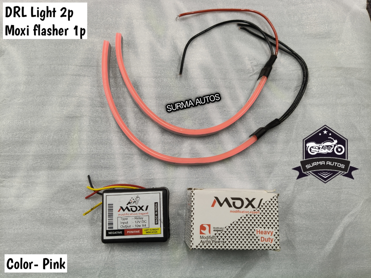 Regular DRL Light + Moxi Flasher Combo Pack for Motorcycle