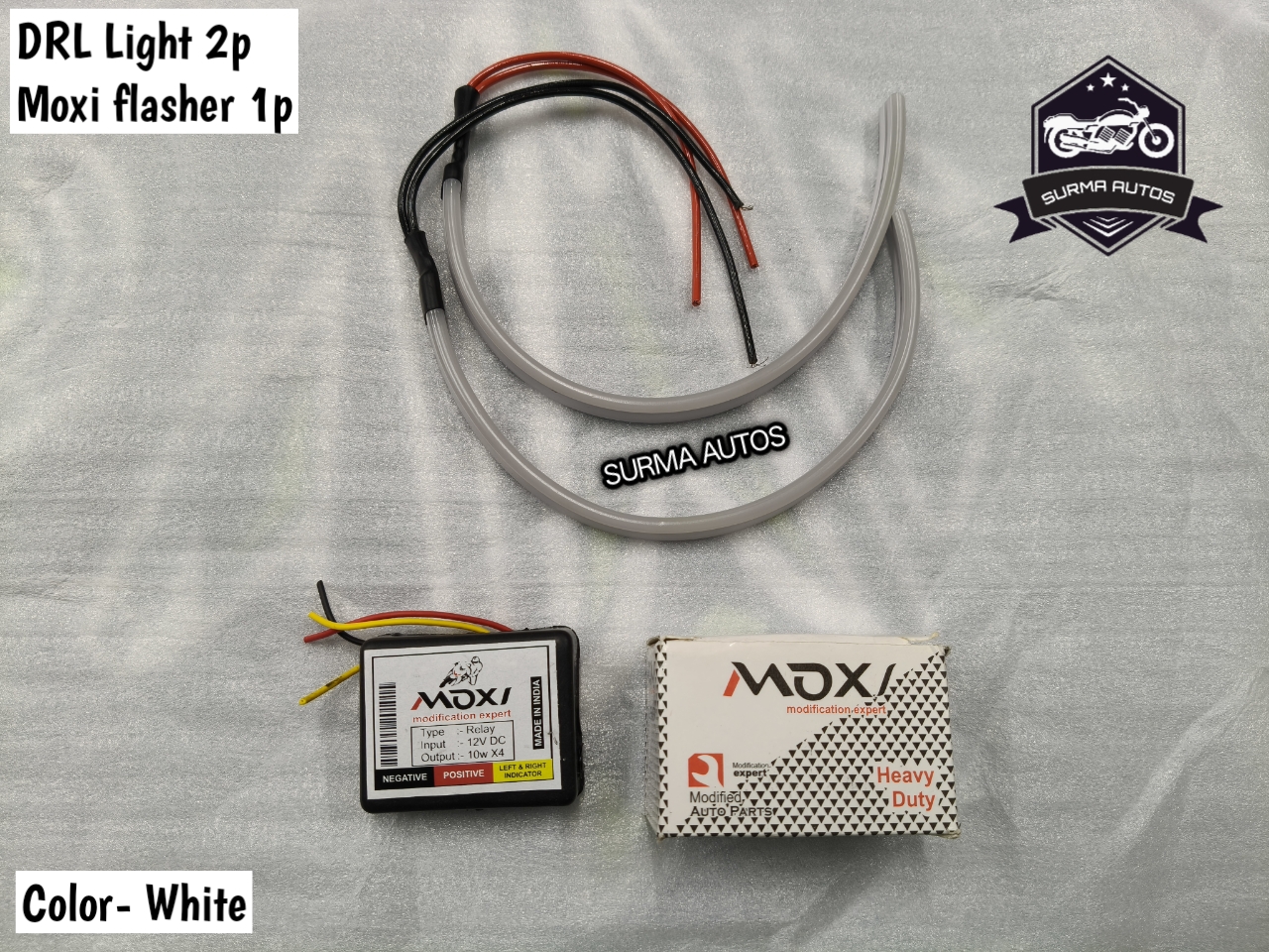 Regular DRL Light + Moxi Flasher Combo Pack for Motorcycle