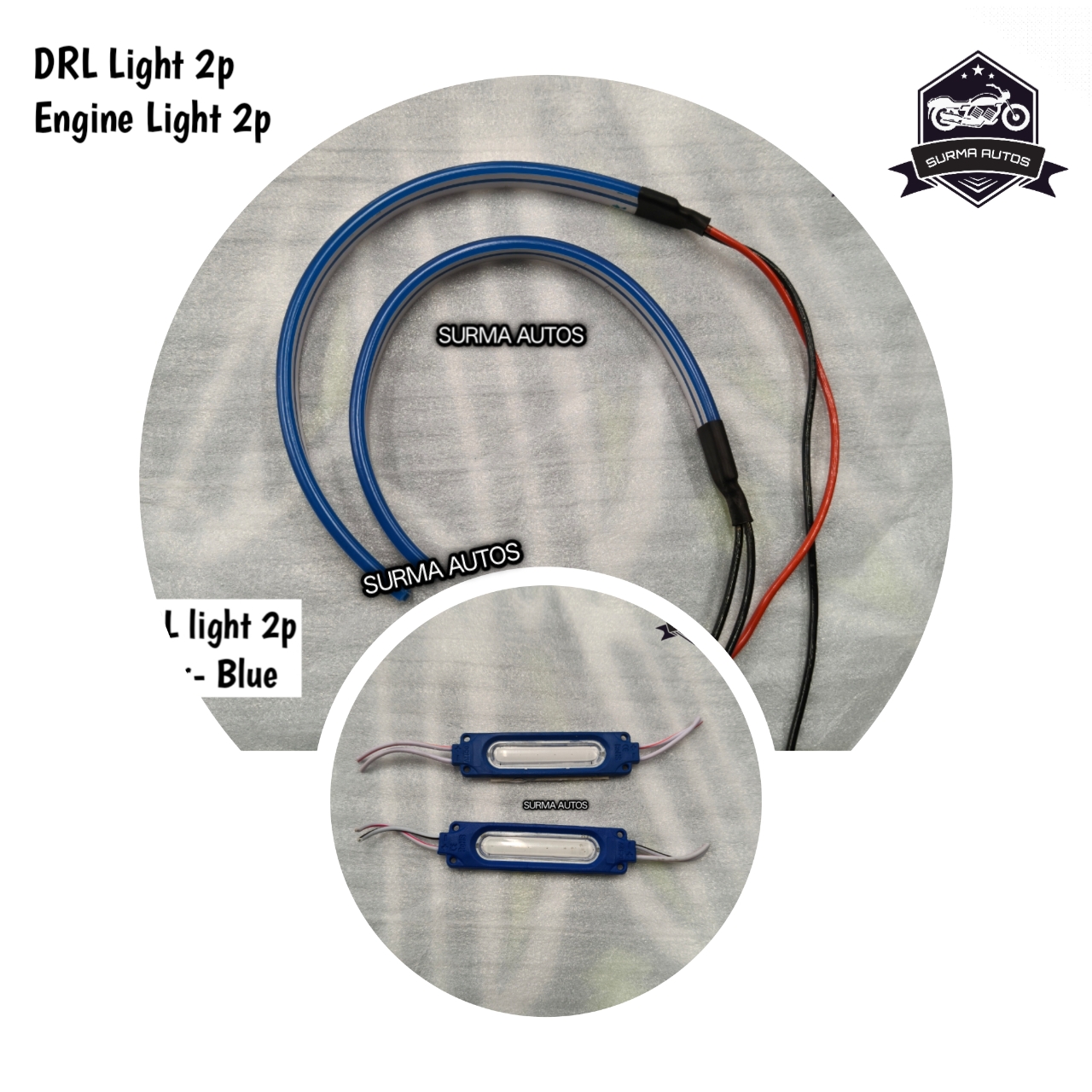 Regular 2 pcs DRL Light & 2 pcs Engine Light Set for Motorcycle