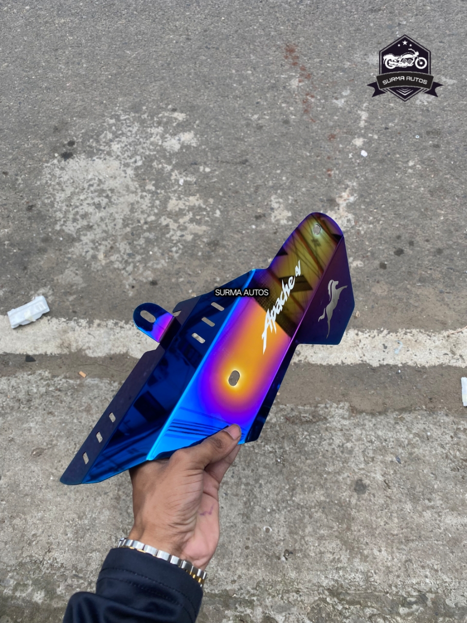 Apache 4V Exhaust Cover / Silencer Cover – Premium Rainbow Color - Image 3