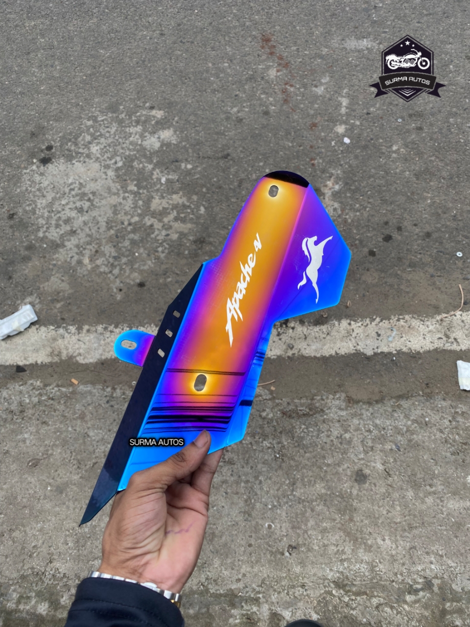 Apache 4V Exhaust Cover / Silencer Cover – Premium Rainbow Color - Image 5