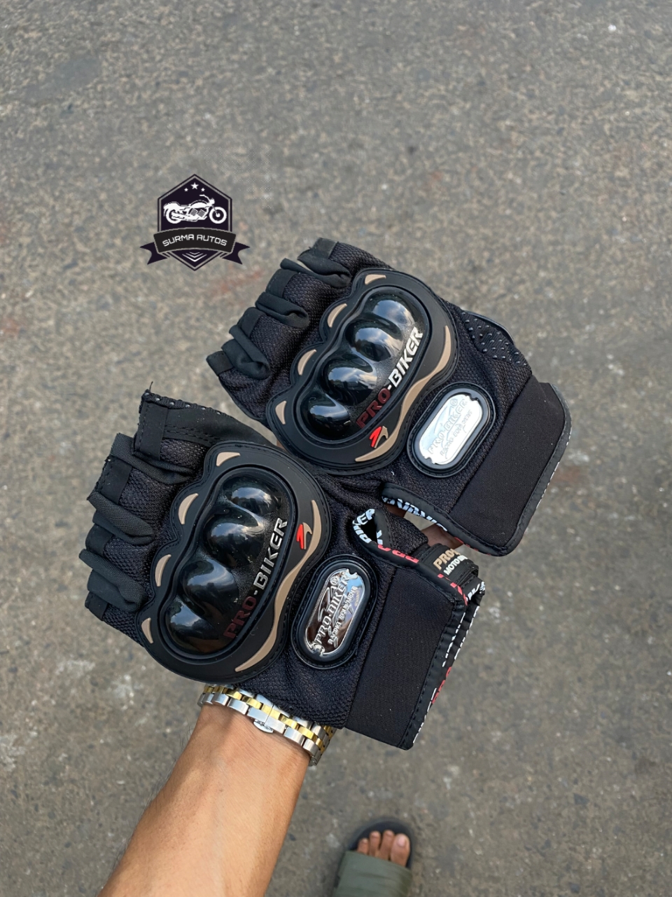 PRO-BIKER Half Finger Motorcycle Riding Gloves - Image 3