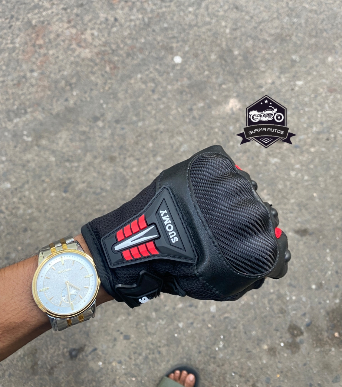 SUOMY Half Finger Motorcycle Riding Gloves - Image 6