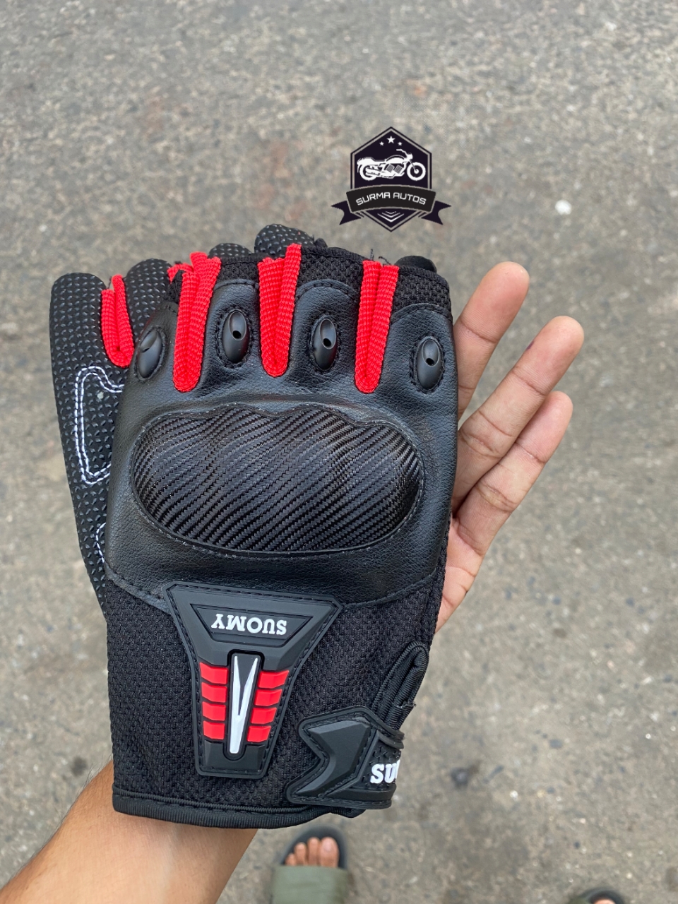 SUOMY Half Finger Motorcycle Riding Gloves - Image 7