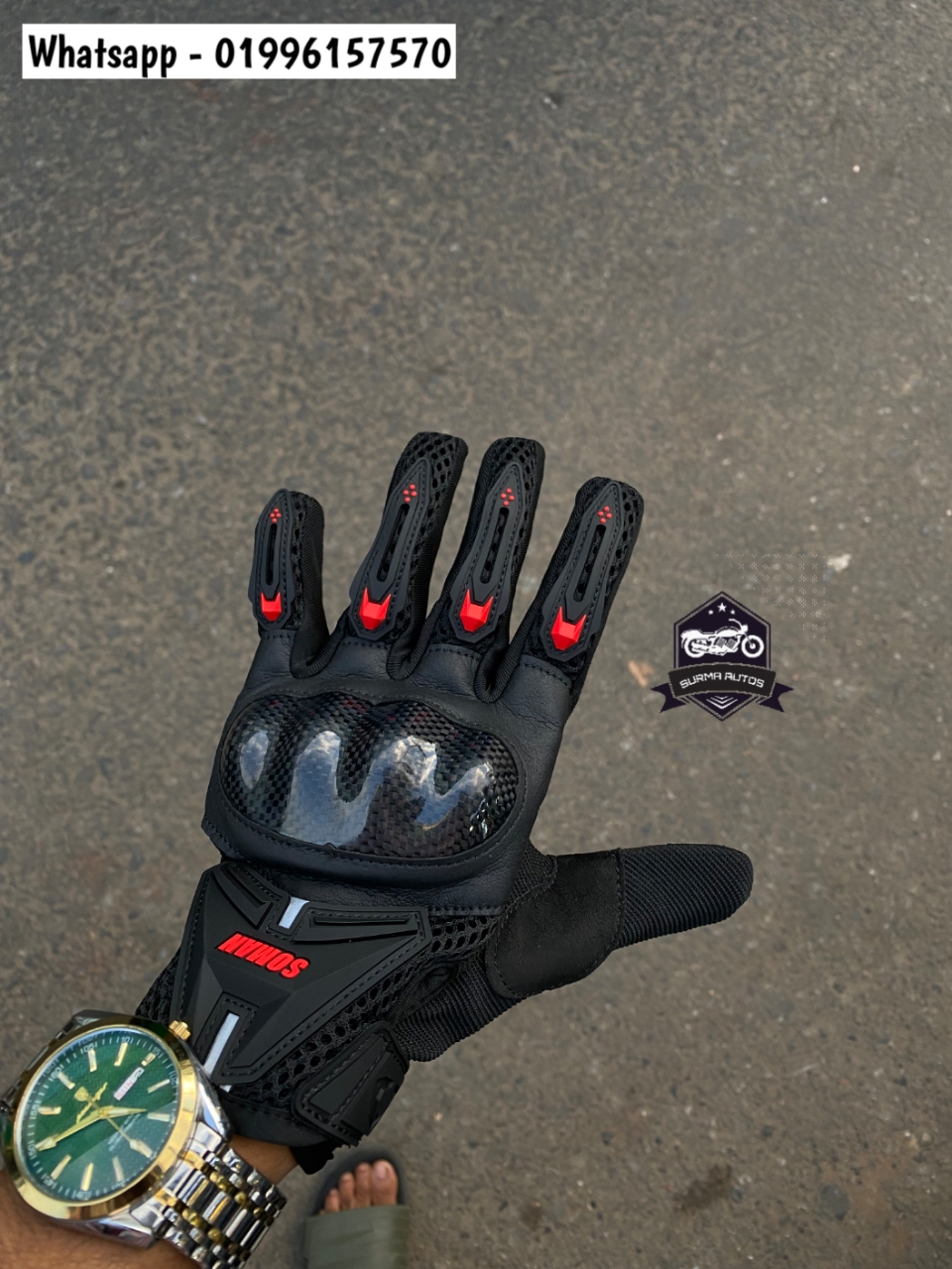 SOMAN brand carbon fiver full hand gloves for motorcycle riding