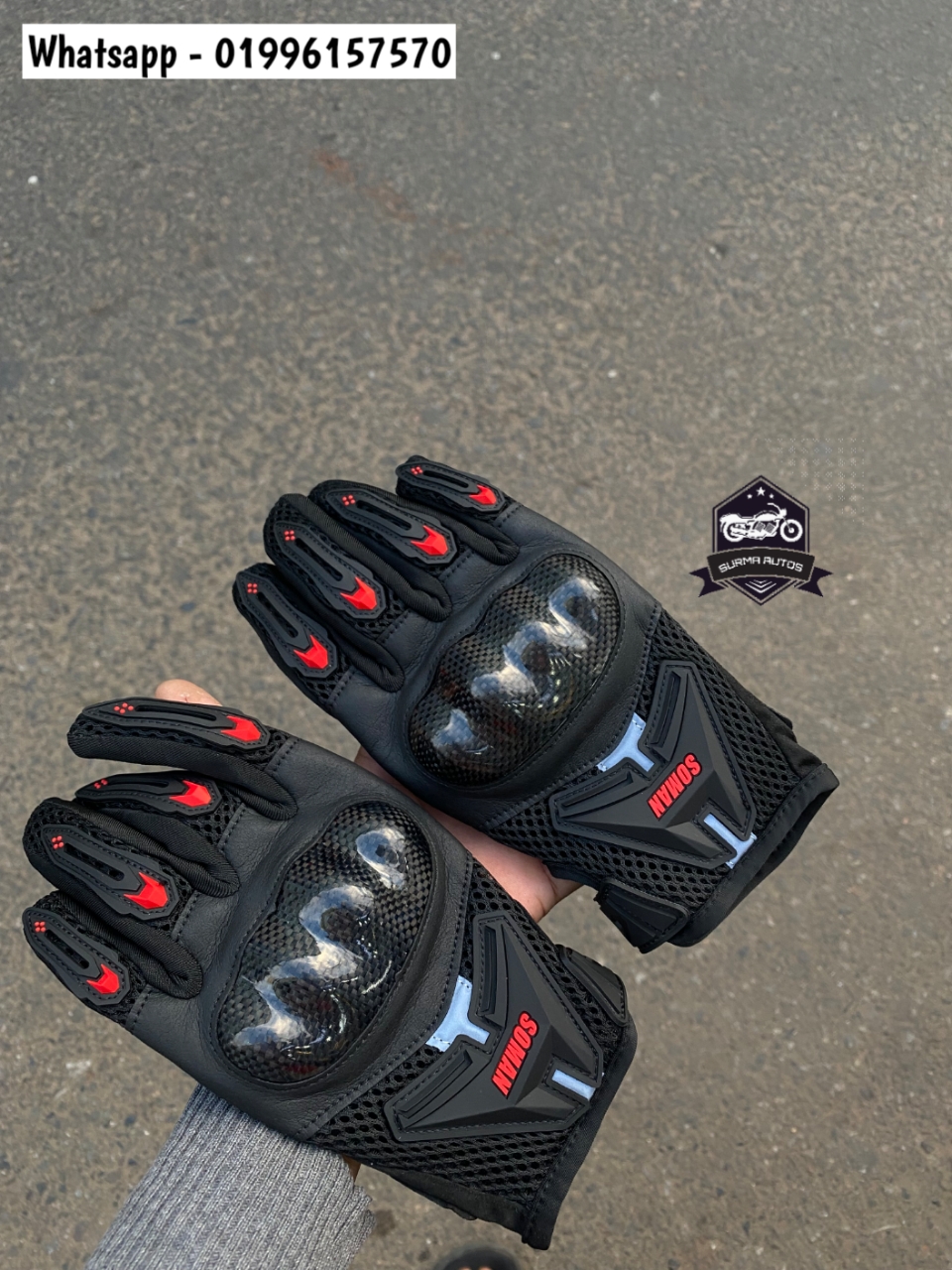 SOMAN brand carbon fiver full hand gloves for motorcycle riding - Image 3