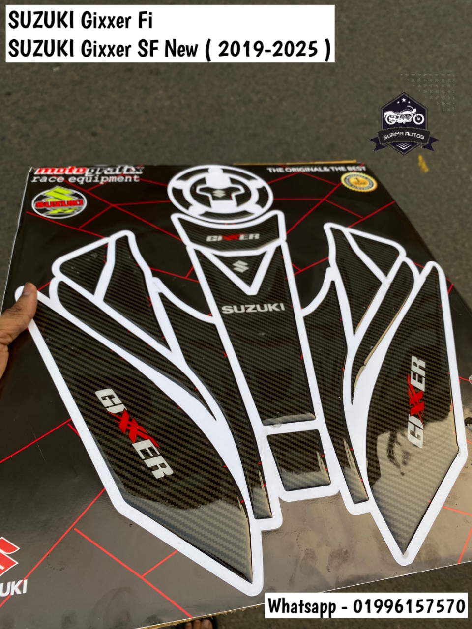 Gixxer FI Full Tank Pad Sticker – Premium Tank Protection Decal - Image 5