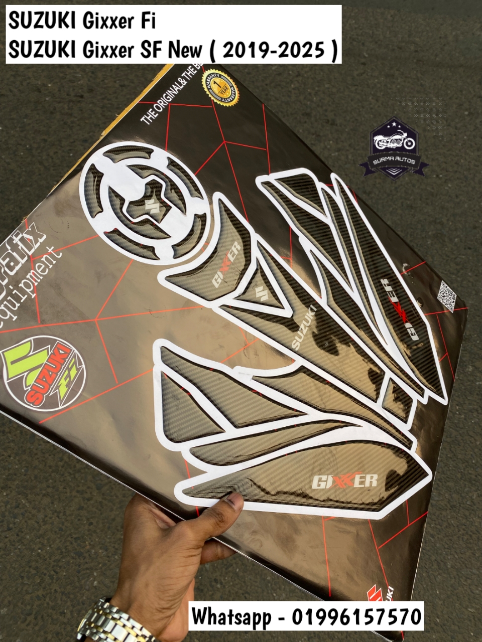 Gixxer FI Full Tank Pad Sticker – Premium Tank Protection Decal - Image 4