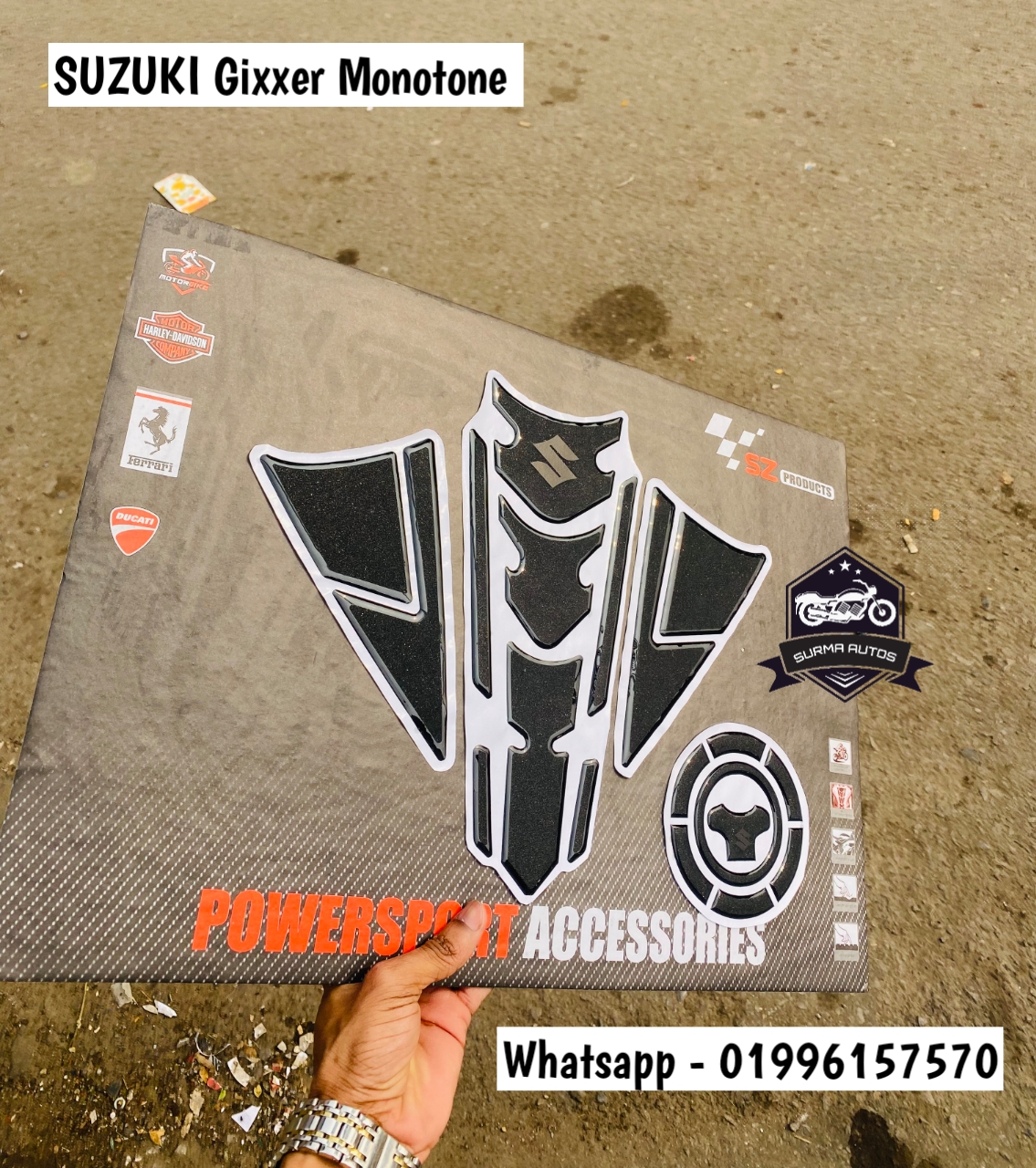 SUZUKI Gixxer Monotone Full Tank Pad Sticker – Premium Tank Protection Decal - Image 2