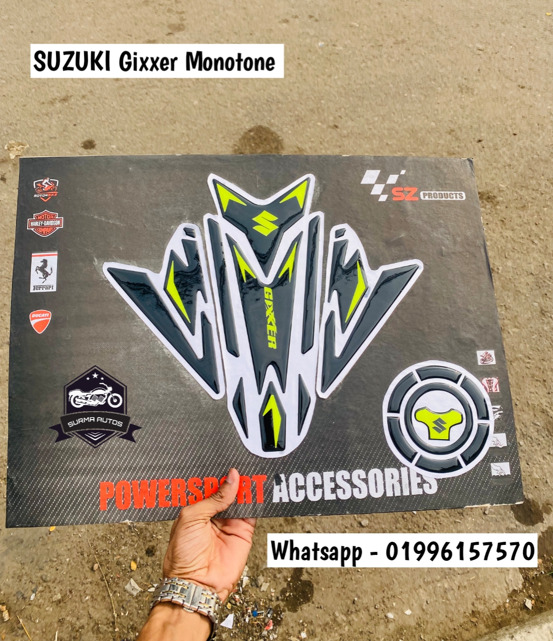 SUZUKI Gixxer Monotone Full Tank Pad Sticker – Premium Tank Protection Decal