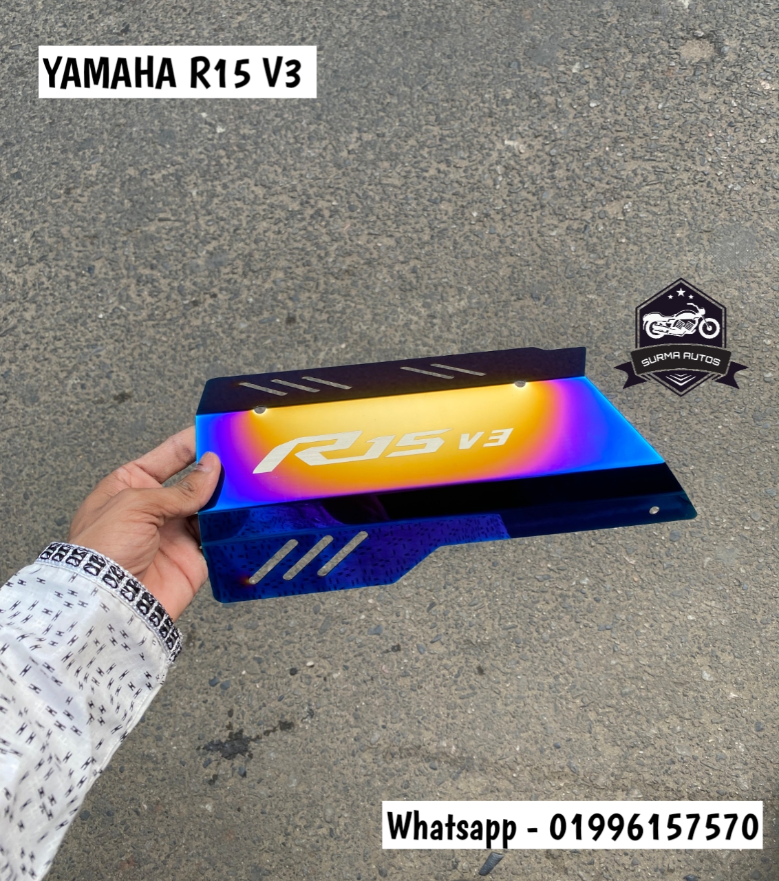 YAMAHA R15 Exhaust Cover / Silencer Cover – Premium Stainless Steel Heat Shield Protector - Image 3