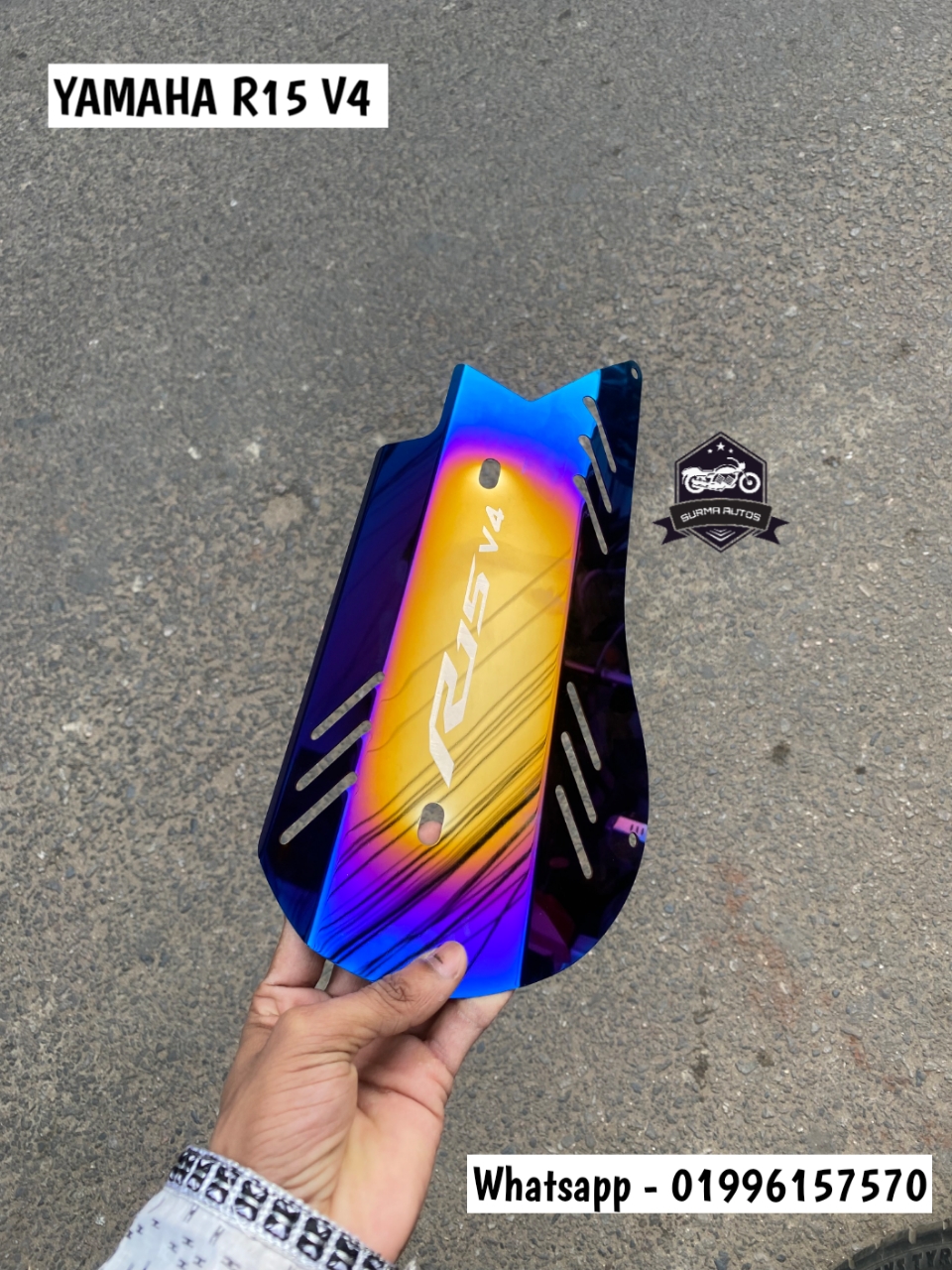 YAMAHA R15 V4 Exhaust Cover / Silencer Cover – Premium Stainless Steel Heat Shield Protector - Image 2